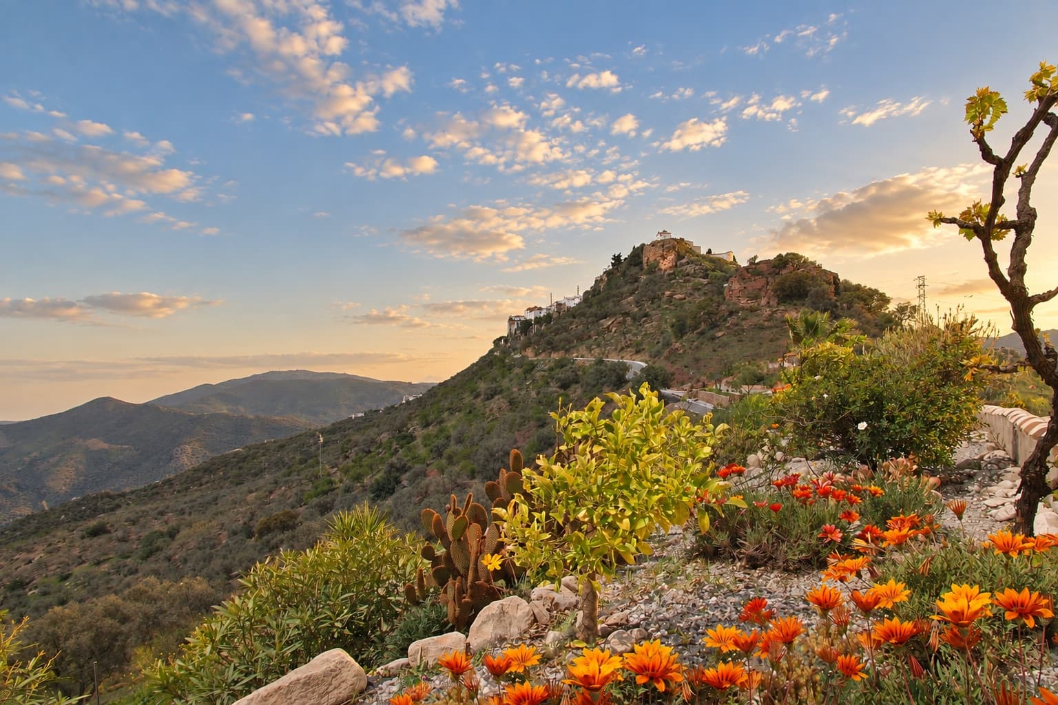 Looking back towards Comares from the hills.